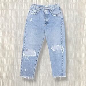 Vintage BAB High-Waisted Distressed Mom Jeans Light Wash Blue - Size Medium